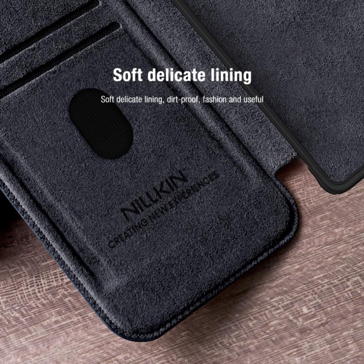 For Samsung Galaxy S25 Ultra 5G NILLKIN QIN Series Pro Sliding Camera Cover Design Leather Phone Case(Black) by NILLKIN