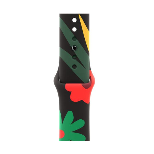 For Apple Watch 46mm / 49mm / 45mm / 44mm Sport Silicone Watch Band(Flower) by bashfashion