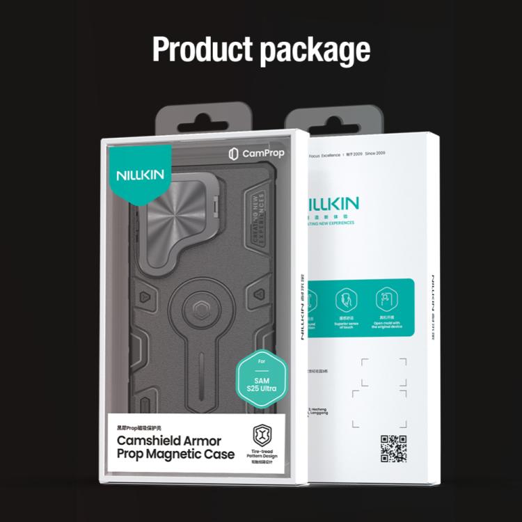 For Samsung Galaxy S25 Ultra 5G NILLKIN Black Rhino Prop MagSafe Magnetic PC Phone Case(Black) by NILLKIN