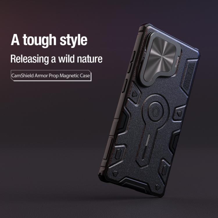 For Samsung Galaxy S25 Ultra 5G NILLKIN Black Rhino Prop MagSafe Magnetic PC Phone Case(Black) by NILLKIN