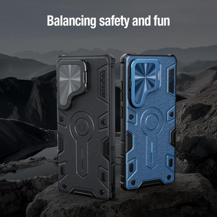 For Samsung Galaxy S25 Ultra 5G NILLKIN Black Rhino Prop MagSafe Magnetic PC Phone Case(Black) by NILLKIN