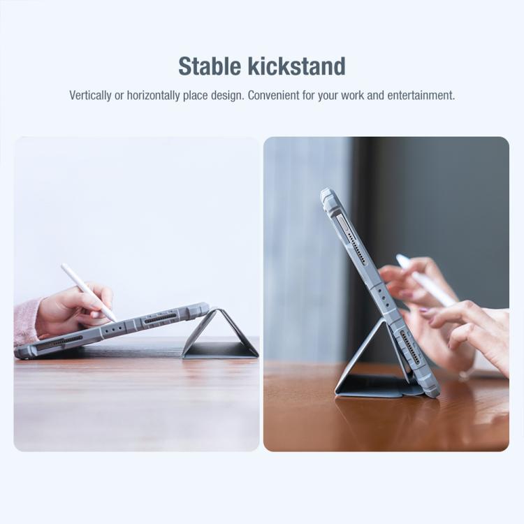 For iPad Air 11 2024 / 2025 NILLKIN Bumper Pro Folding Style Tablet Leather Case(Grey) by NILLKIN