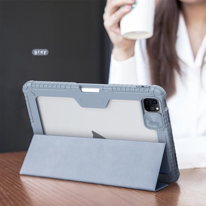 For iPad Air 11 2024 / 2025 NILLKIN Bumper Pro Folding Style Tablet Leather Case(Grey) by NILLKIN