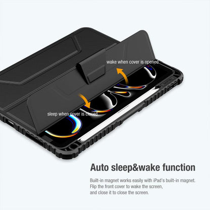 For iPad Air 11 2024 / 2025 NILLKIN Bumper Pro Folding Style Tablet Leather Case(Grey) by NILLKIN