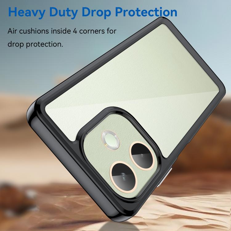 For OPPO A5 Pro 5G Global Colorful Series Acrylic Hybrid TPU Phone Case(Black) by bashfashion