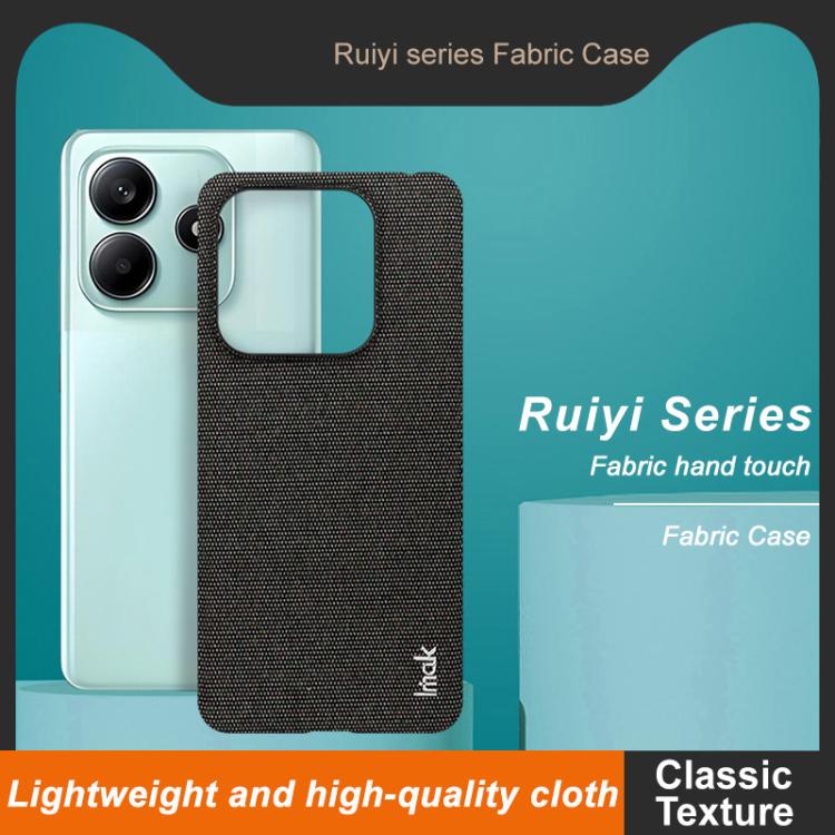 For Redmi Note 14 5G Global imak Ruiyi Series Cloth Texture PU + PC Phone Case(Black) by imak