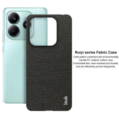 For Redmi Note 14 5G Global imak Ruiyi Series Cloth Texture PU + PC Phone Case(Black) by imak