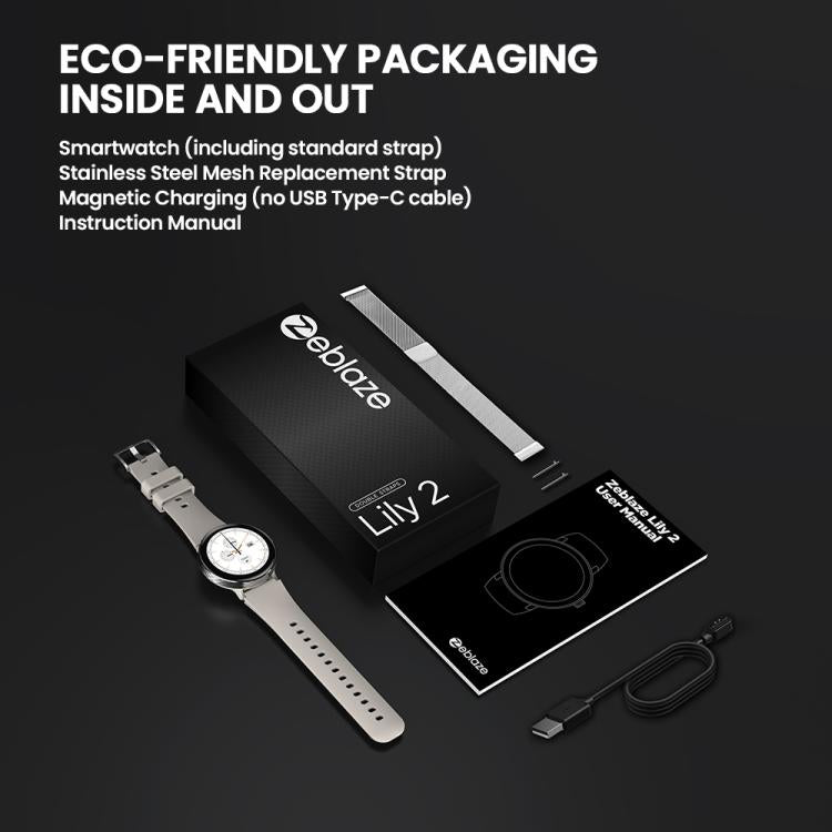 Zeblaze Lily 2 1.2 inch Screen Haute & Healthy Lady Smart Watch(Stardust Silver) by Zeblaze