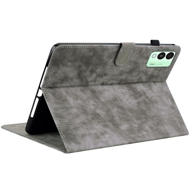 For Tecno Megapad 11 Tiger Pattern Flip Leather Tablet Case(Grey) by bashfashion