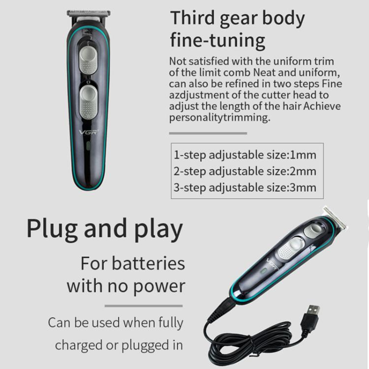 VGR V-055 10W USB Electric Household Hair Clipper(Black) by VGR