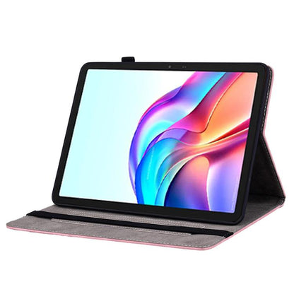 For Tecno Megapad 11 Butterfly Rose Embossed Leather Tablet Case(Pink) by bashfashion