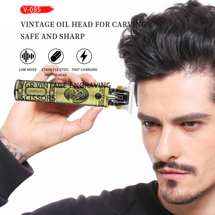 VGR V-085 Vintage Hairstyles Carving USB Electric Hair Clipper(Gold) by VGR