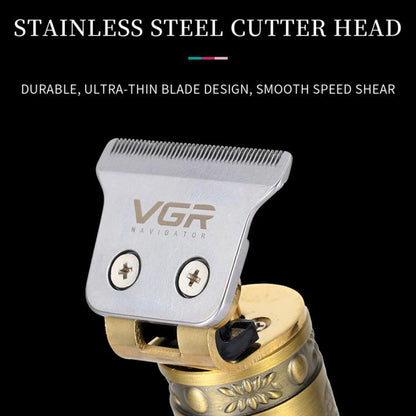VGR V-085 Vintage Hairstyles Carving USB Electric Hair Clipper(Gold) by VGR