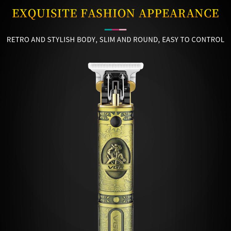 VGR V-085 Vintage Hairstyles Carving USB Electric Hair Clipper(Gold) by VGR