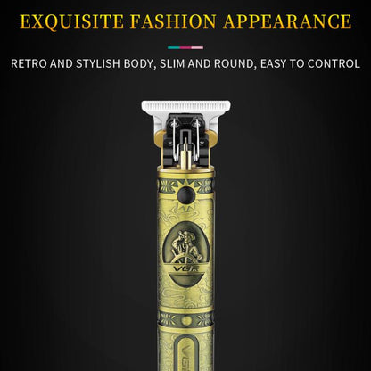 VGR V-085 Vintage Hairstyles Carving USB Electric Hair Clipper(Gold) by VGR