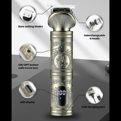 VGR V-106 6-in-1 Digital Display Electric Hair Clipper Kit(Gold) by VGR