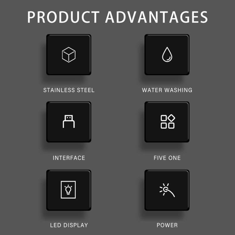 VGR V-107 11-in-1 IPX6 Digital Display Electric Hair Clipper Kit(Gold) by VGR