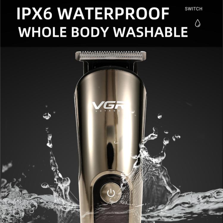 VGR V-107 11-in-1 IPX6 Digital Display Electric Hair Clipper Kit(Gold) by VGR