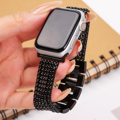 For Apple Watch 46mm / 49mm / 45mm / 44mm 6-Chain Stainless Steel Watch Band(Black) by bashfashion