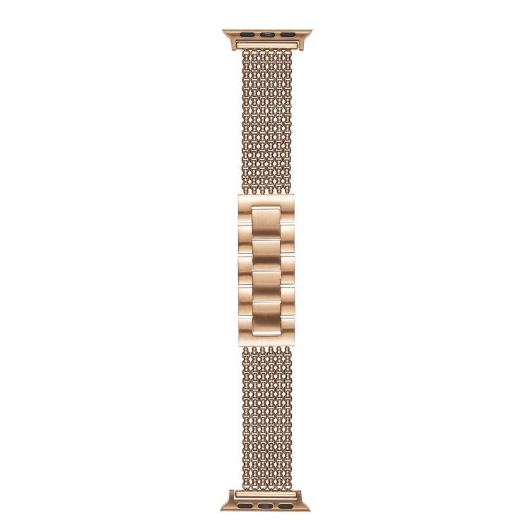 For Apple Watch 46mm / 49mm / 45mm / 44mm 6-Chain Stainless Steel Watch Band(Rose Gold) by bashfashion
