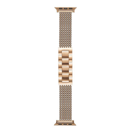 For Apple Watch 46mm / 49mm / 45mm / 44mm 6-Chain Stainless Steel Watch Band(Rose Gold) by bashfashion