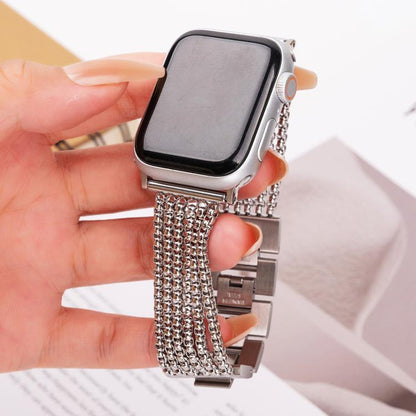 For Apple Watch 46mm / 49mm / 45mm / 44mm 6-Chain Stainless Steel Watch Band(Silver) by bashfashion
