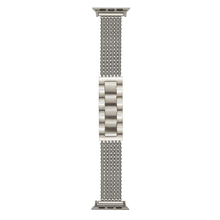 For Apple Watch 46mm / 49mm / 45mm / 44mm 6-Chain Stainless Steel Watch Band(Starlight) by bashfashion
