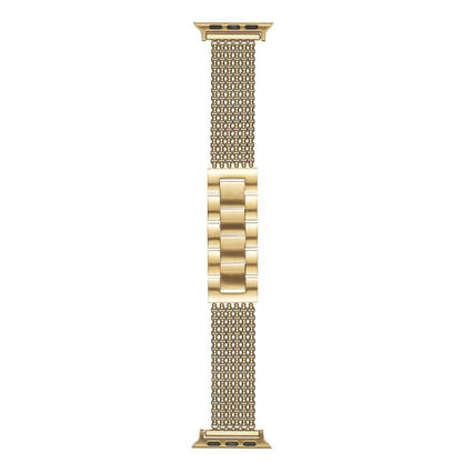 For Apple Watch 42mm / 41mm / 40mm / 38mm 6-Chain Stainless Steel Watch Band(Gold) by bashfashion