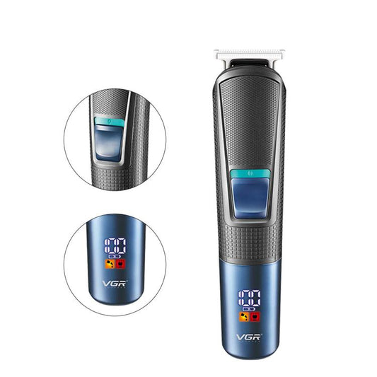 VGR V-108 10-in-1 Digital Display Electric Hair Clipper Men Care Kit(Black) by VGR