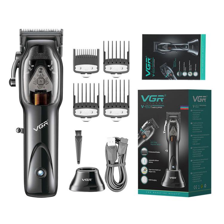 VGR V-653 Professional USB Electric Hair Clipper with Holder(Black) by VGR