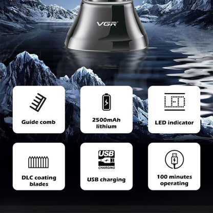 VGR V-653 Professional USB Electric Hair Clipper with Holder(Black) by VGR