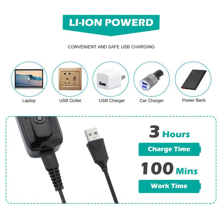 VGR V-653 Professional USB Electric Hair Clipper with Holder(Black) by VGR