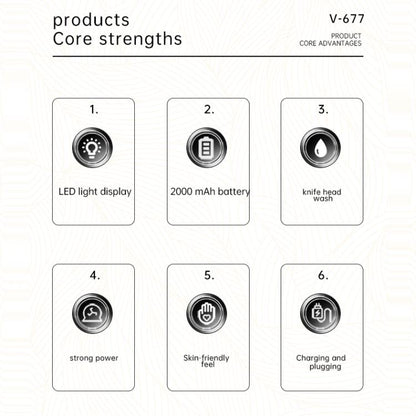 VGR V-677 LED Digital Display Electric Hair Clipper & Trimmer Set(Green) by VGR