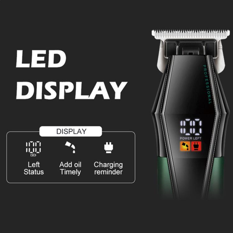 VGR V-677 LED Digital Display Electric Hair Clipper & Trimmer Set(Green) by VGR