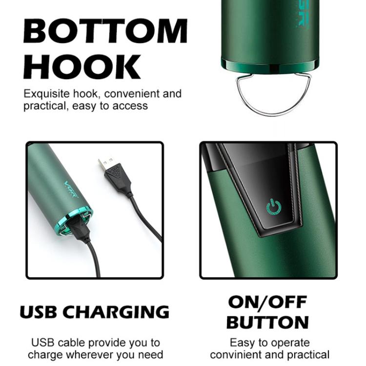 VGR V-677 LED Digital Display Electric Hair Clipper & Trimmer Set(Green) by VGR