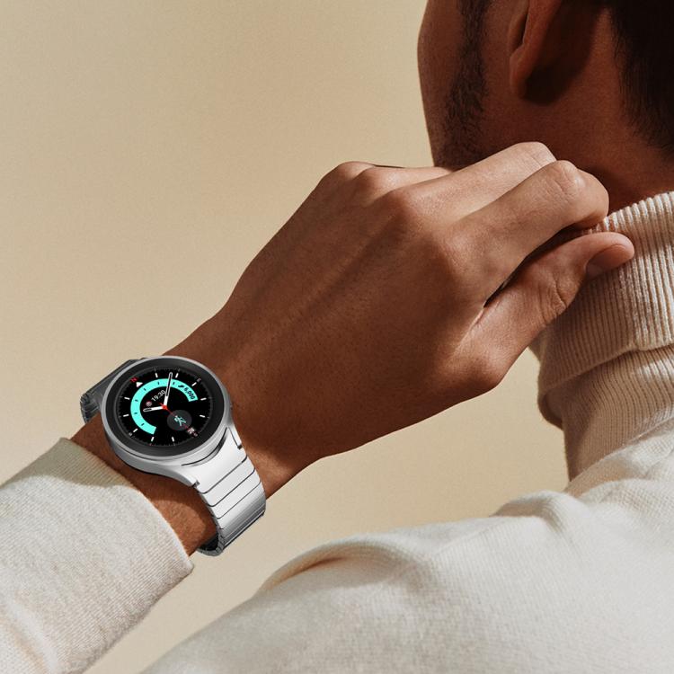 For Samsung Galaxy Watch 4 / 5 / 6 / 7 One Bead Magnetic Buckle Stainless Steel Watch Band(Silver) by bashfashion