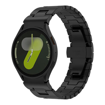 For Samsung Galaxy Watch 7 / 6 / 5 / 4 Quick Release Button H Shaped Stainless Steel Watch Band(Black) by bashfashion