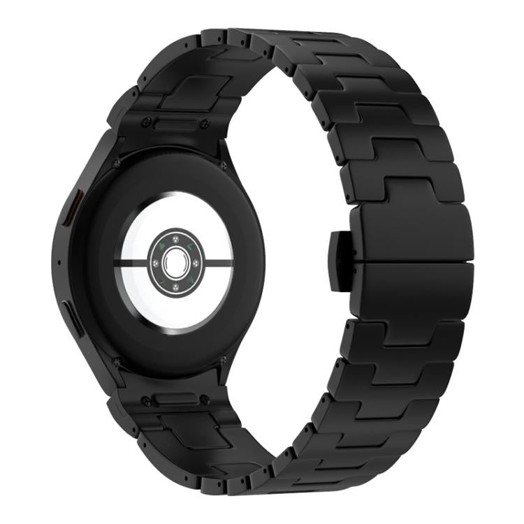 For Samsung Galaxy Watch 7 / 6 / 5 / 4 Quick Release Button H Shaped Stainless Steel Watch Band(Black) by bashfashion