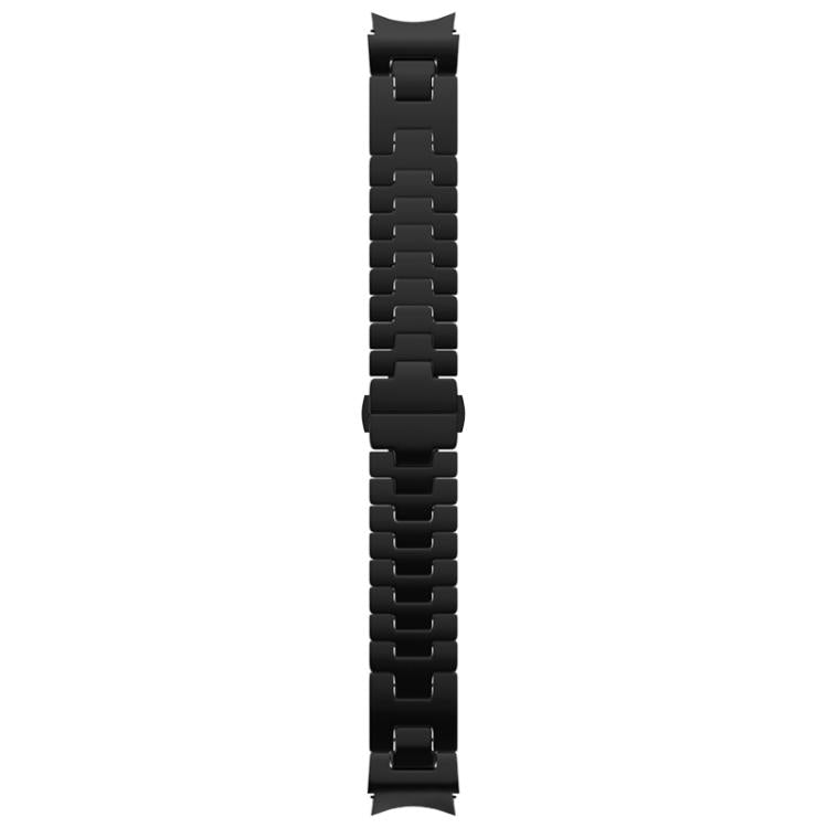For Samsung Galaxy Watch 7 / 6 / 5 / 4 Quick Release Button H Shaped Stainless Steel Watch Band(Black) by bashfashion