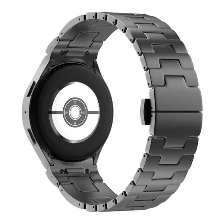 For Samsung Galaxy Watch 7 / 6 / 5 / 4 Quick Release Button H Shaped Stainless Steel Watch Band(Grey) by bashfashion