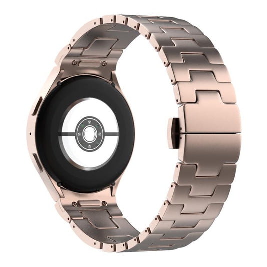 For Samsung Galaxy Watch 7 / 6 / 5 / 4 Quick Release Button H Shaped Stainless Steel Watch Band(Rose Gold) by bashfashion