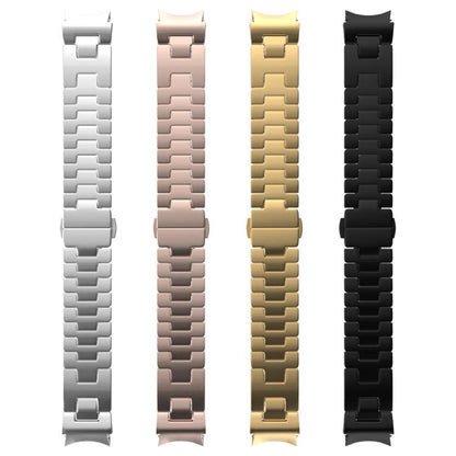For Samsung Galaxy Watch 7 / 6 / 5 / 4 Quick Release Button H Shaped Stainless Steel Watch Band(Black) by bashfashion