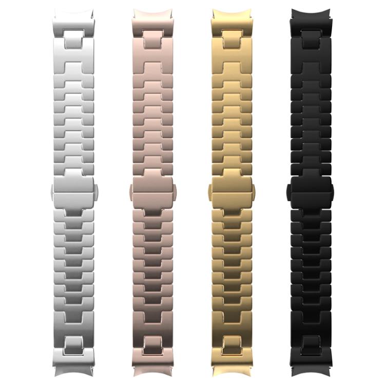 For Samsung Galaxy Watch 7 / 6 / 5 / 4 Quick Release Button H Shaped Stainless Steel Watch Band(Rose Gold) by bashfashion