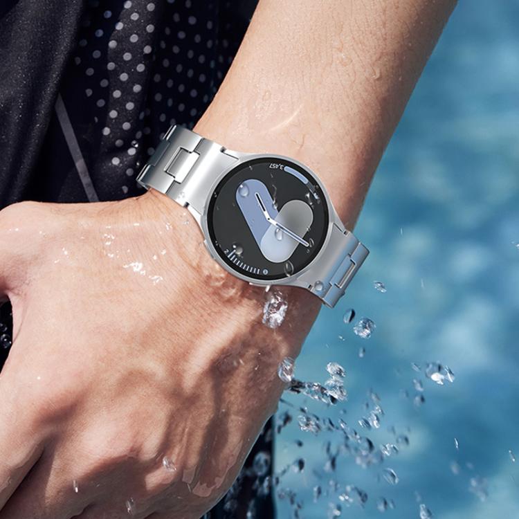 For Samsung Galaxy Watch 7 / 6 / 5 / 4 Quick Release Button H Shaped Stainless Steel Watch Band(Black) by bashfashion