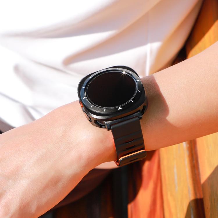 For Samsung Galaxy Watch Ultra 47mm / Ultra 2025 Aluminum Alloy Metal PC Watch Protective Cover(Black White) by bashfashion