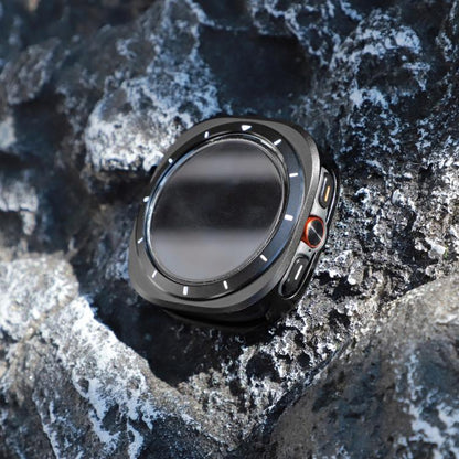 For Samsung Galaxy Watch Ultra 47mm / Ultra 2025 Aluminum Alloy Metal PC Watch Protective Cover(Black White) by bashfashion