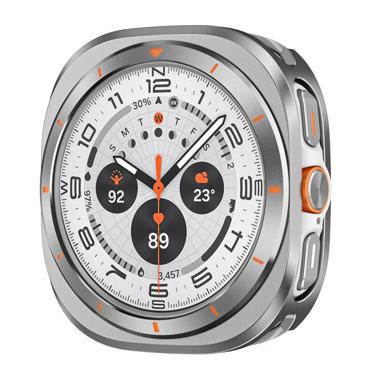 For Samsung Galaxy Watch Ultra 47mm / Ultra 2025 Aluminum Alloy Metal PC Watch Protective Cover(Grey Orange) by bashfashion