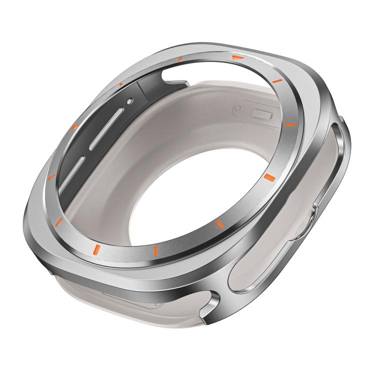 For Samsung Galaxy Watch Ultra 47mm / Ultra 2025 Aluminum Alloy Metal PC Watch Protective Cover(Grey Orange) by bashfashion