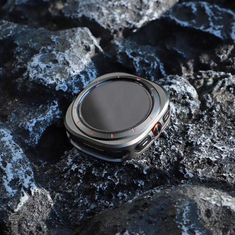 For Samsung Galaxy Watch Ultra 47mm / Ultra 2025 Aluminum Alloy Metal PC Watch Protective Cover(Grey Orange) by bashfashion