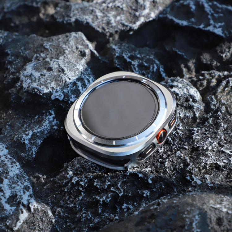 For Samsung Galaxy Watch Ultra 47mm / Ultra 2025 Aluminum Alloy Metal PC Watch Protective Cover(Silver Orange) by bashfashion